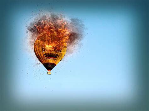 hot air balloon explodes